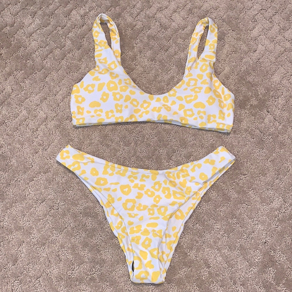SHEIN YELLOW LEOPARD BIKINI